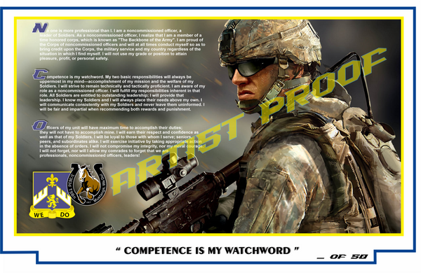 3-363d TSBn - MUSTANGS, WE DO ! - NCO CREED Limited Edition Print