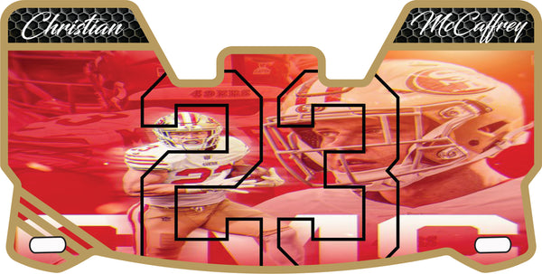 McCaffrey 49ers Helmet Visor Full Size