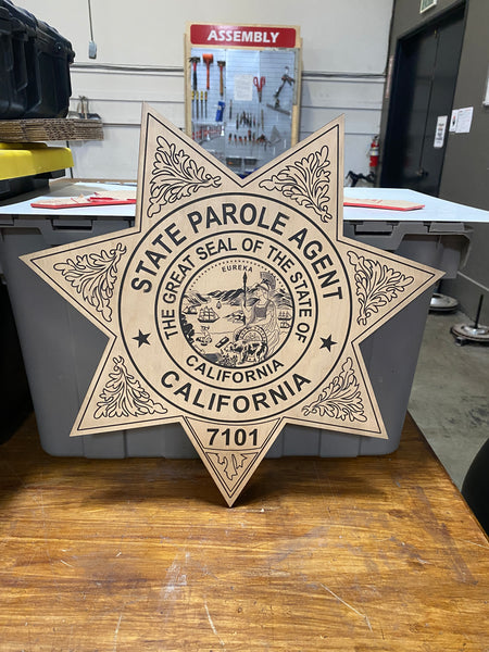California Parole Agent Department Badge Jumbo Wall Plaque - Customizable