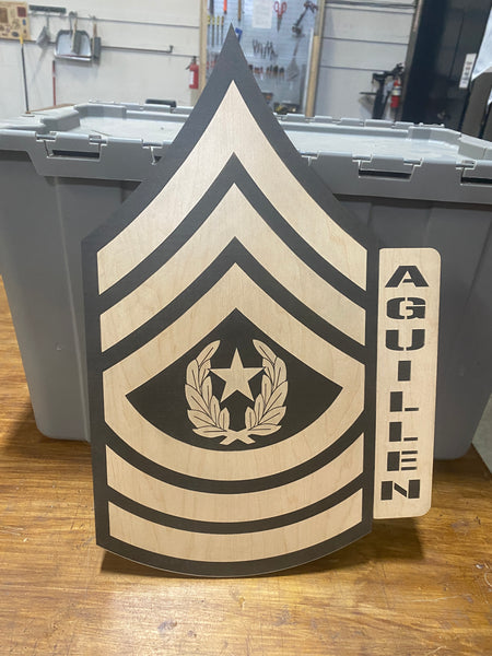 Military Rank Name Plaque - Any Rank - All Branches Available