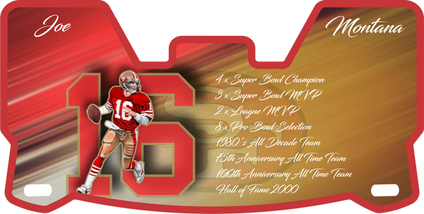 Deion Sanders 49ers Helmet Visors Full Size