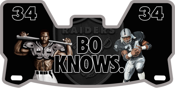 Raiders Bo Jackson Helmet Visors Full Size