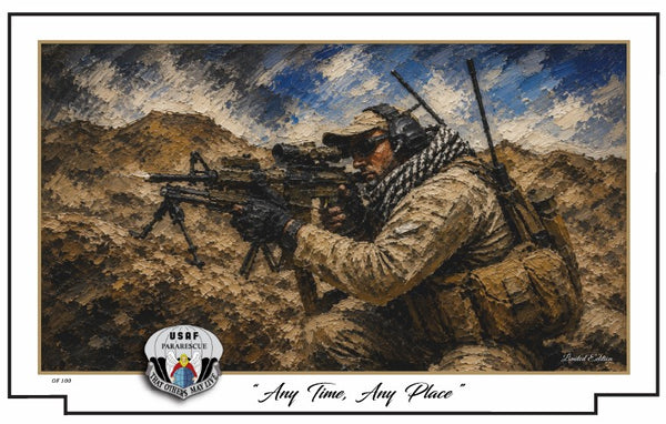 Any Time, Any Place - Military Tribute Print - Air Force Pararescue