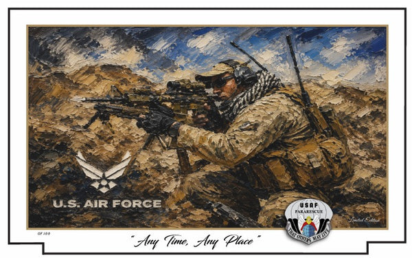 Any Time, Any Place - Military Tribute Print - Air Force Pararescue