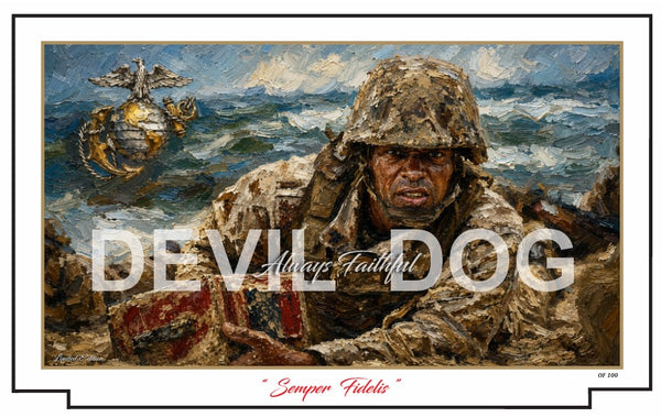 DEVIL DOG USMC  Always Faithful - Military Tribute Print