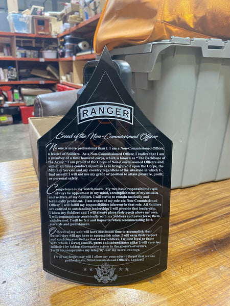 Acrylic NCO Creed - Ranger // First Sergeant Edition