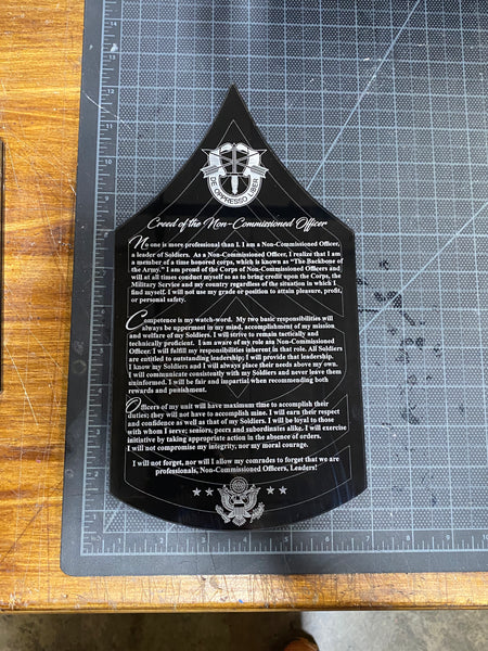 Acrylic NCO Creed - Special Forces // First Sergeant Edition //