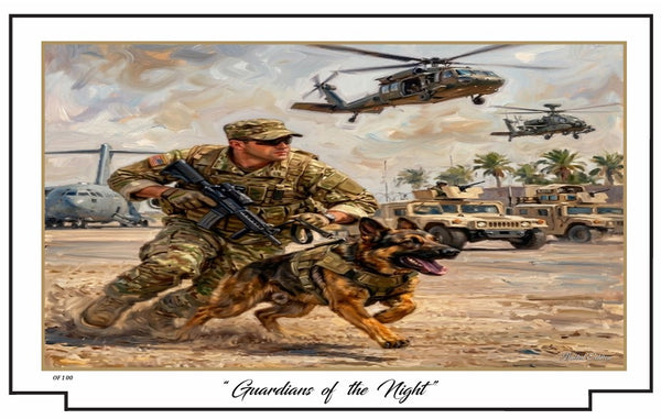 K-9 Guardians of the Night - Military Tribute Print Design A