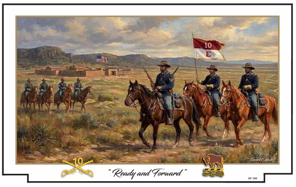 Ready and Forward! 10th Cavalry Buffalo Soldier Print