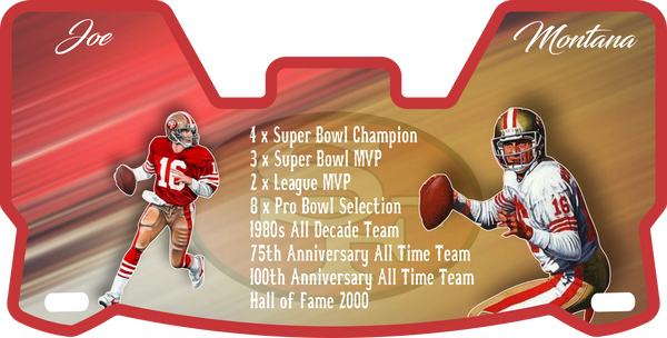 Joe Montana 49ers Helmet Visors Full Size