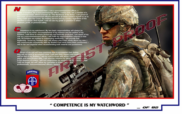 82nd Airborne - NCO CREED Limited Edition Print